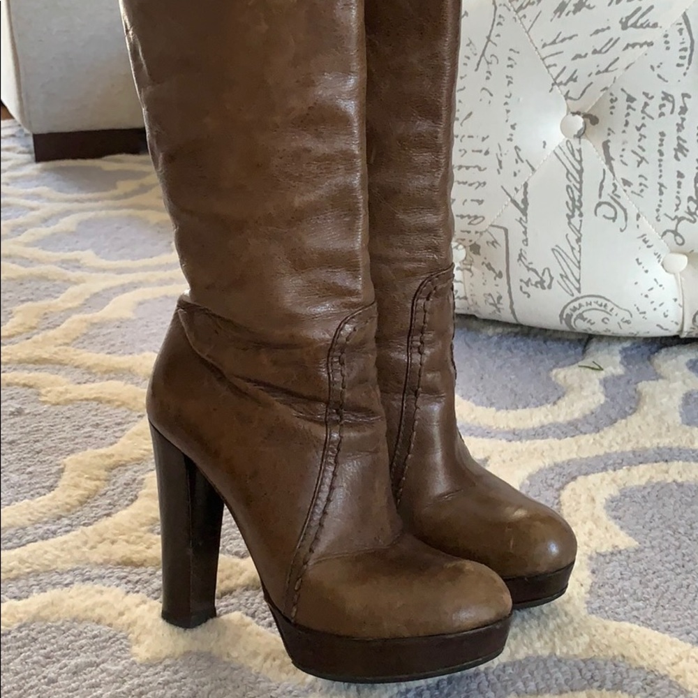 Prada brown antique leather boots size 37.5 - Picture 8 of 8